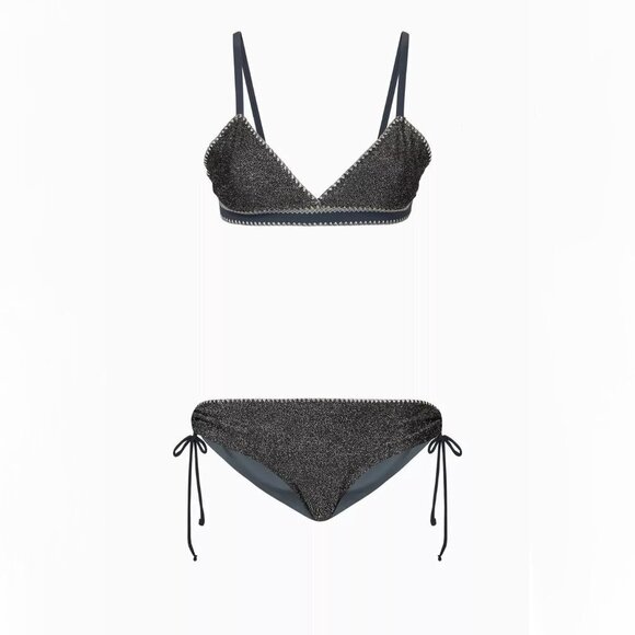 NWT Benedetta skini bikini top & adjustable side tie bottom set, XL - Picture 1 of 16